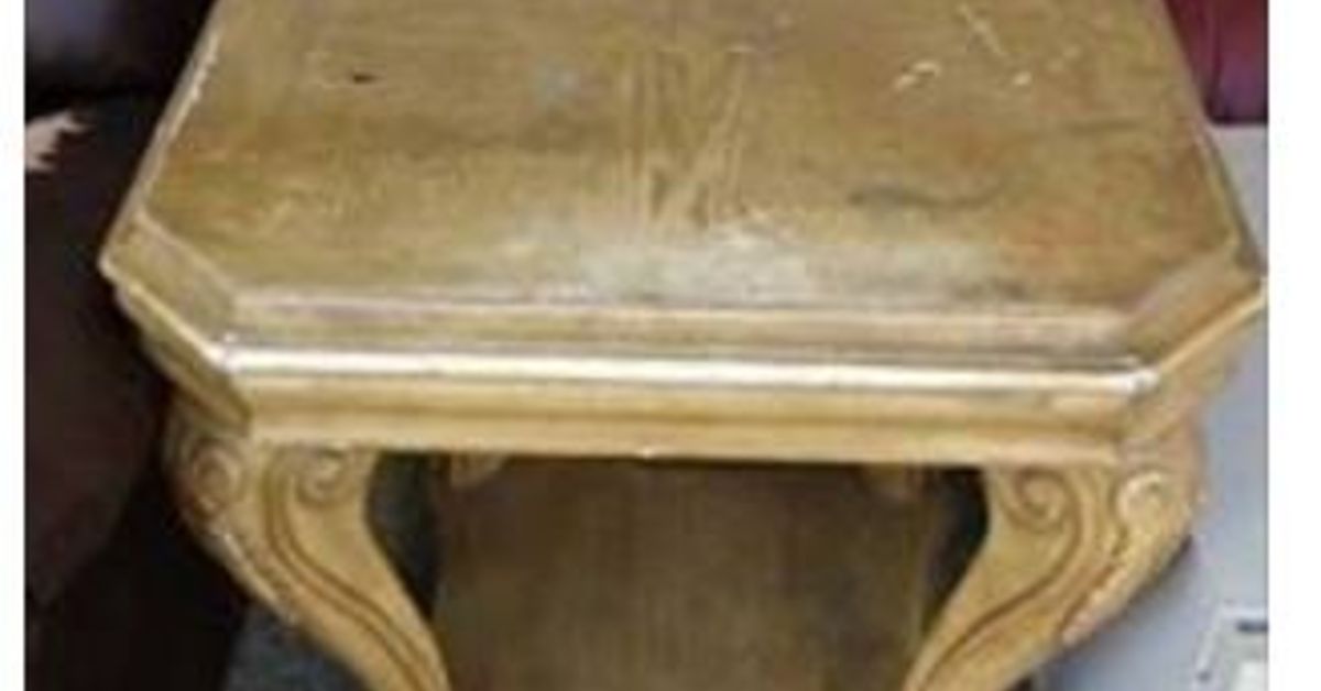Whitewash Faux Silverleaf Endtable